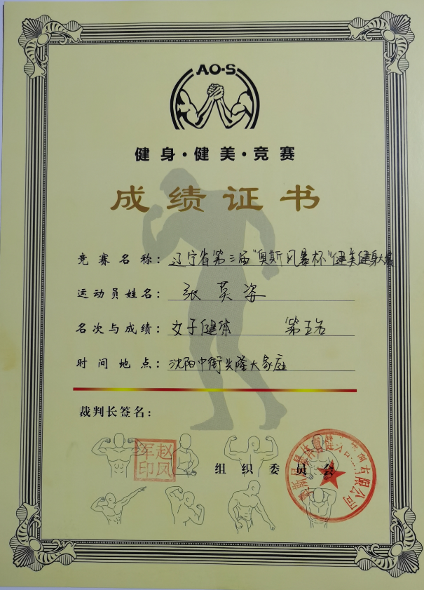 辽宁省第三届奥斯风暴杯获奖证书